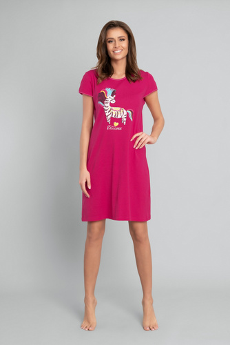 Crazy koszula nocna krótki rękaw Italian Fashion - karmazynowy