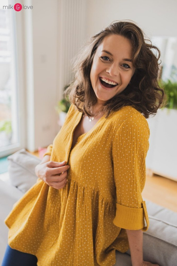 Mother Nature Milk&Love Tunika do karmienia musztardowa