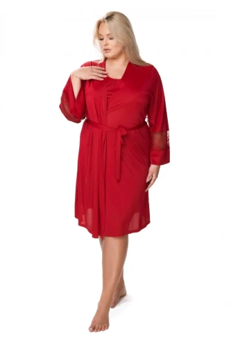 86375 Paula Szlafrok peniuar Mewa burgundowy