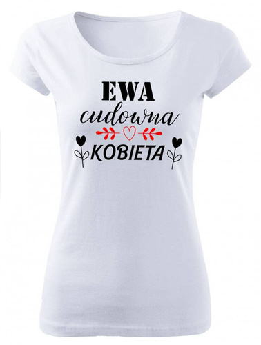 "CUDOWNA KOBIETA na dzień kobiet z imieniem" Moocha koszulka damska biały