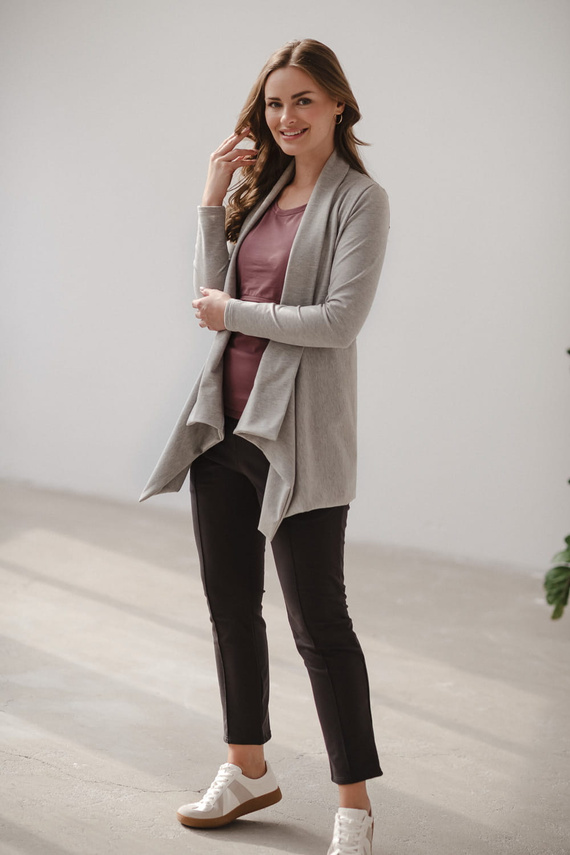 Mama Wrap Kardigan ciążowy Milk&Love jasny szary melanż