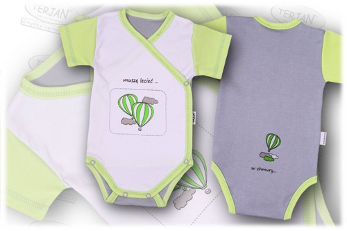 Body kopertowe krótki rękaw "BALONIK" różowy Terjan