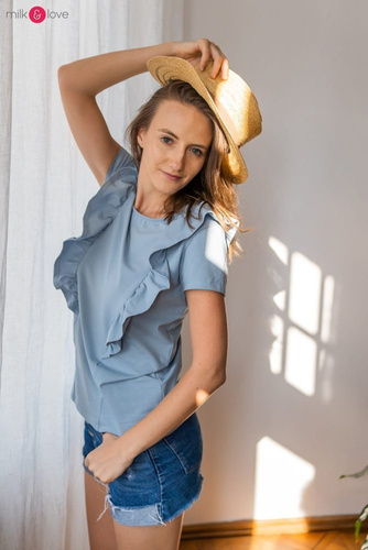 Milky Waves Milk&Love Bluzka do karmienia z krótkim rękawem dusty blue