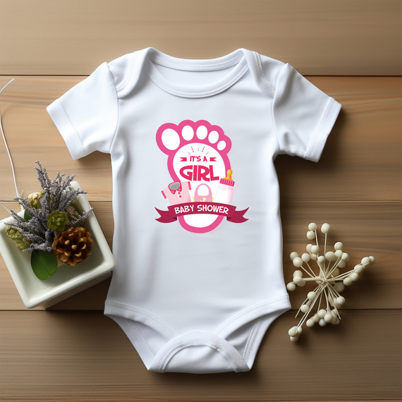 "Uwaga dziecko w drodze" Moocha Body krótki rękaw biały