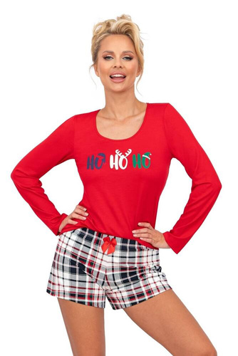 Ho Ho II 1/2  Piżama Damska Donna - czerwony