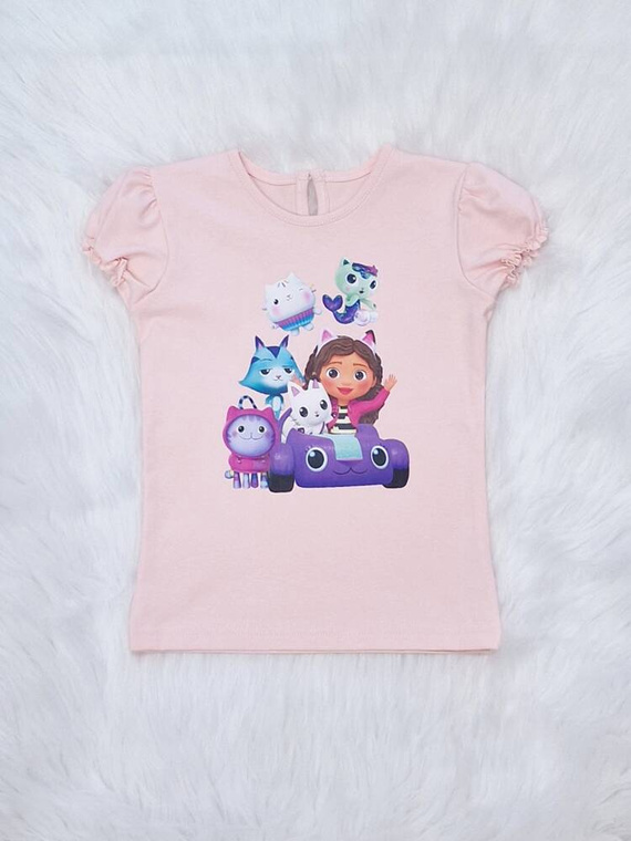 Przyjaciele Bambarillo Koszulka dziecięca krótki rękaw pudrowy róż