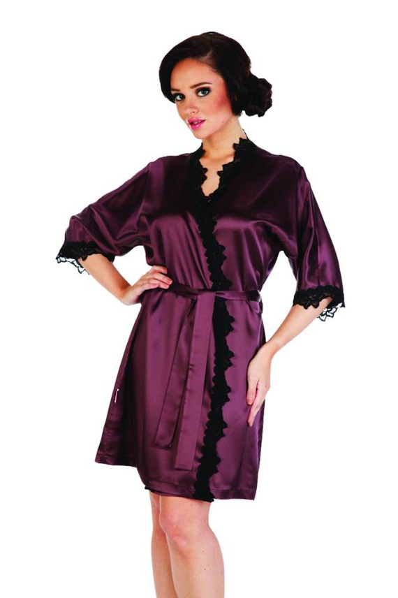 929 Kleoree Szlafrok damski De Lafense - plum 