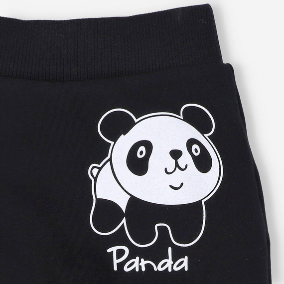 Panda Spodnie dresowe z bawełny organicznej Nini czarny