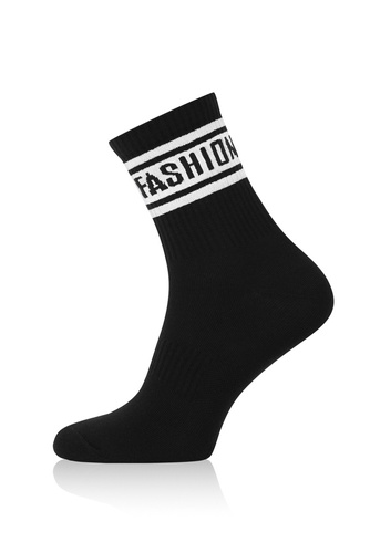 S155D Vintage Italian Fashion Skarpety długie - czarny/biały