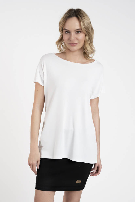 Ksenia Bluzka z krótkim rękawem Italian Fashion - biały