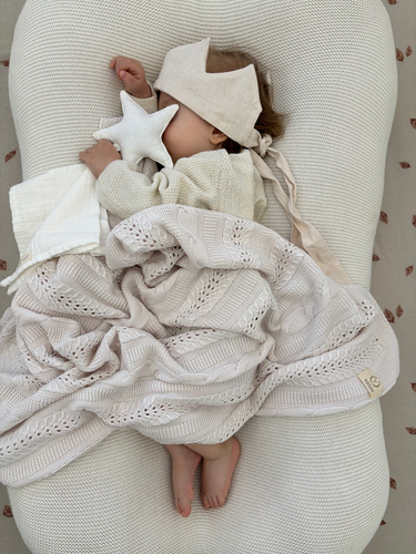 Dreamy Koc bambusowy Yosoy light beige – miękki, oddychający, bezpieczny dla dziecka