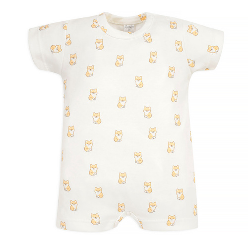 Lovely Day Pinokio Rampers niemowlęcy - ecru pieski