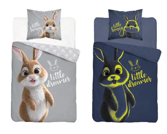 4635 A Fluo 35 Pościel bawełniana świecąca w ciemności Królik Detexpol