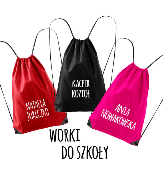 Worek do szkoły na buty WF z personalizacją Moocha czarny