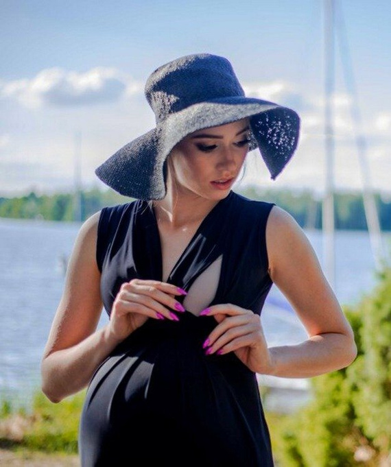 808 Sukienka bez rękawków do karmienia MIRACLE- czarna