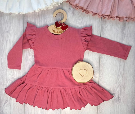 Mamatti SP502 – elegancka sukienka welurowa ecru dla dziewczynki