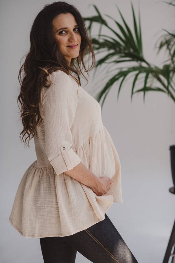 Mother Nature Milk&Love Tunika do karmienia piaskowa