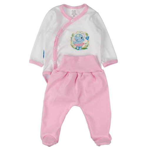 Słoń w czapce Martex Komplet body z półśpiochem niebieski