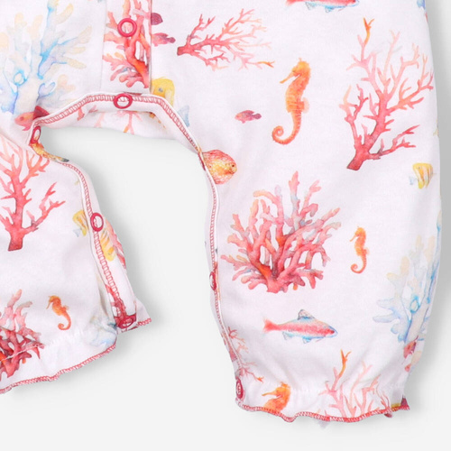 ABN-3021/MOR Ocean Spodnie ogrodniczki z bawełny organicznej Nini różowy