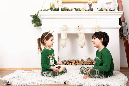 Zonda Italian Fashion Piżama dziecięca - zielony/druk 