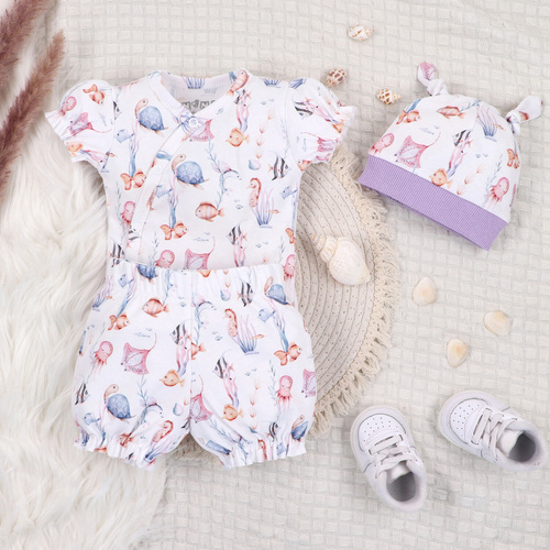 ABN-5473 Underwater World Body kopertowe Nini – bawełna organiczna, krótki rękaw