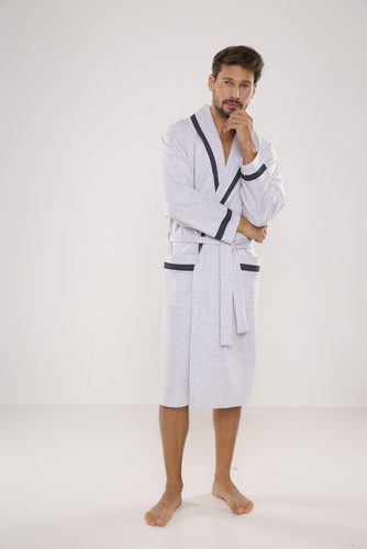564 Bruno szlafrok męski De Lafense - jasny melanż