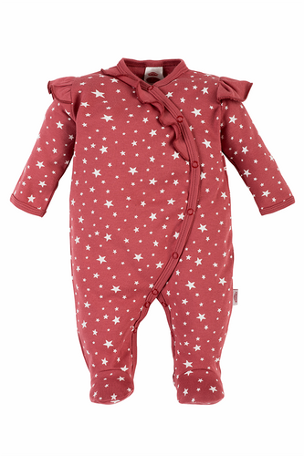 "Stars" Makoma Pajacyk niemowlęcy ciemny róż