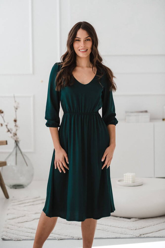 Lovely Dress Midi rękaw 3/4 sukienka ciążowa i do karmienia Milk&Love morski 