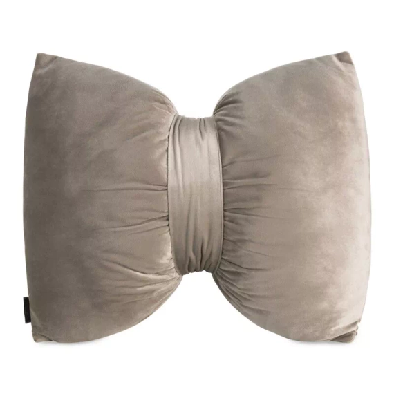 Kokarda Poduszka świąteczna Eurofirany beżowa 45x55 – welwetowa kokarda