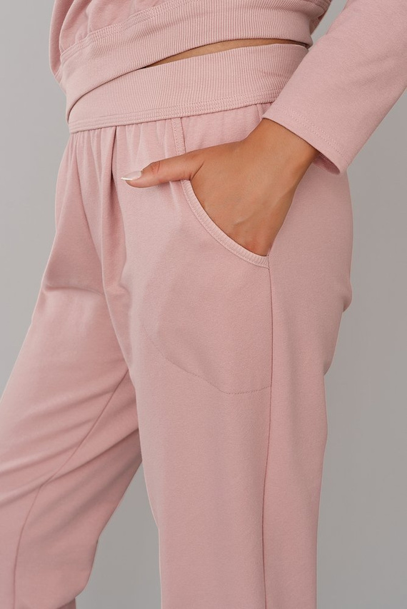 Karina Komplet Damski długi rękaw, spodnie Italian Fashion - pudrowy