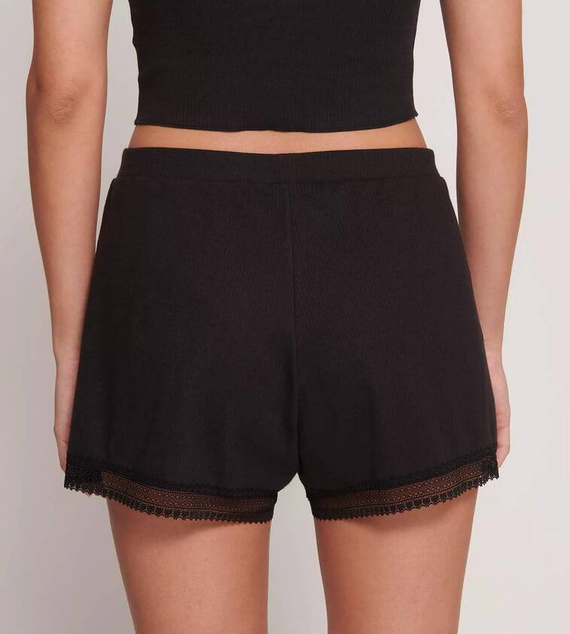 GO Ribbed Short krótkie spodenki Sloggi - black