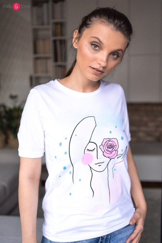 Bluzka do karmienia Boob Milk&Love ciemny granat z grafiką