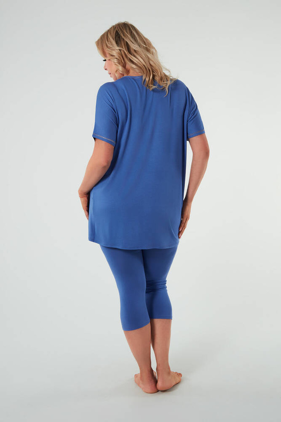 Natura Piżama Damska krótki rękaw, 3/4 spodnie Italian Fashion - niebieski