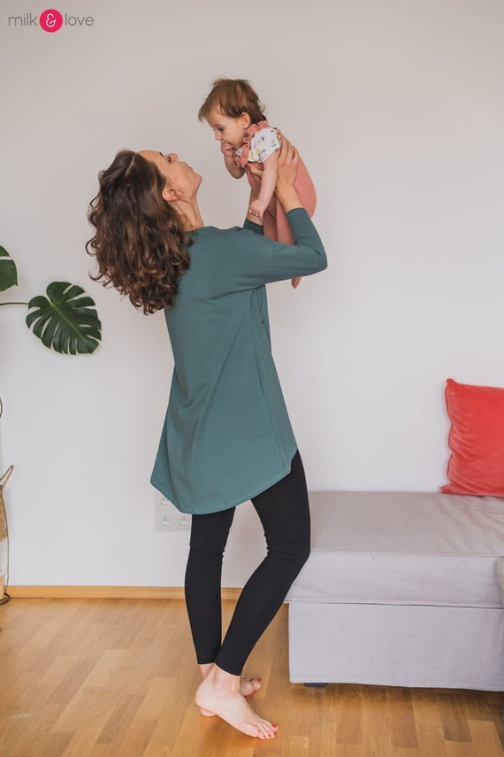 Bluzka ciążowa i do karmienia Mommy Milk&Love morska zieleń