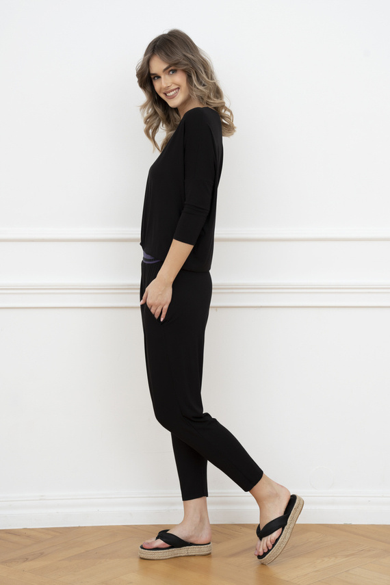 Styl Komplet Damski 3/4rękaw, dł.spodnie Italian Fashion czarny