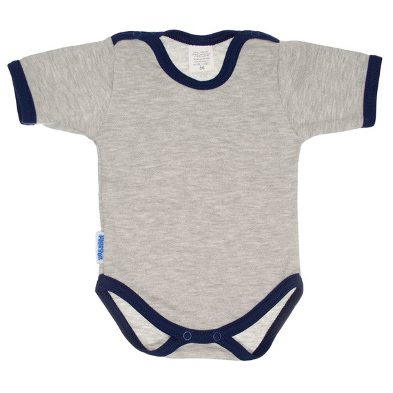 Body szare krótki rękaw Martex różowa lamówka