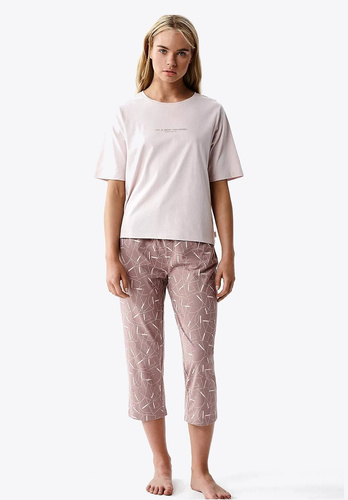 Piżama NLP-509 Atlantic 100% bawełna 3/4 kieszenie pudrowy