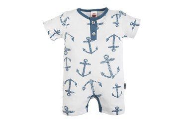 "BLUE SEA"  Makoma pajac letni, rampers biały