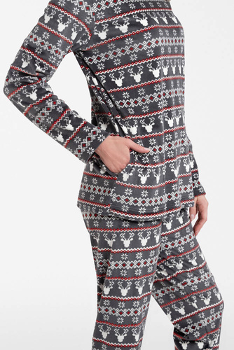 Islandia Polarowy Komplet Damski Italian Fashion - druk grafitowy