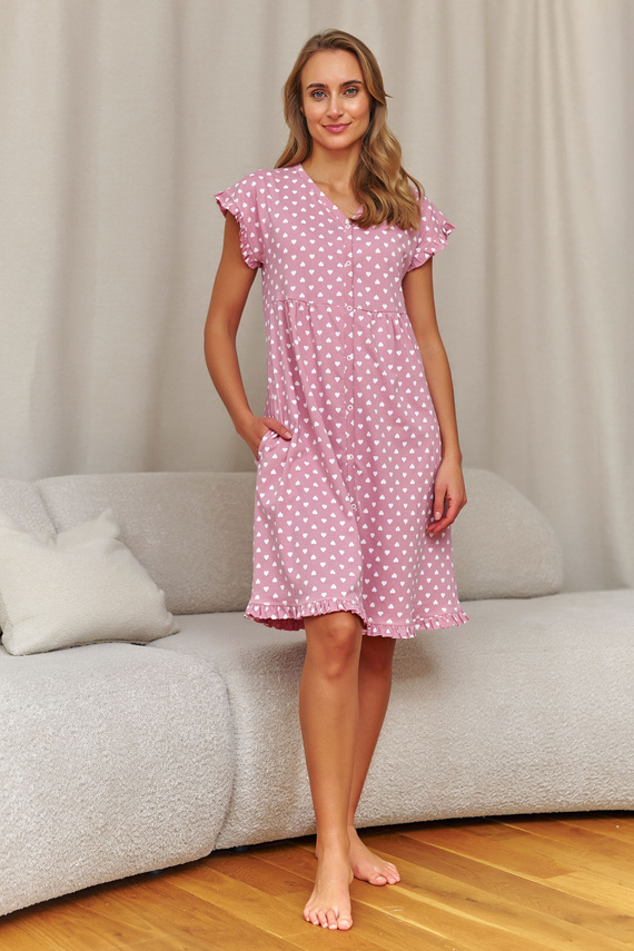 Doctor Nap 7455 koszula nocna 100% bawełna do karmienia- hearts