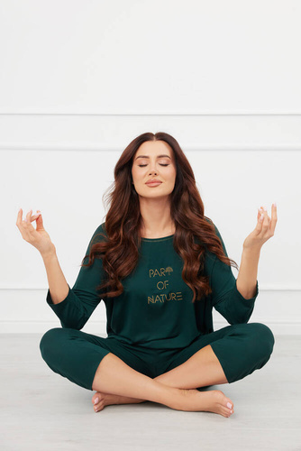 Natura Piżama Damska 3/4 Italian Fashion - zielony