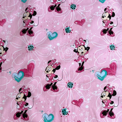 Minnie Flowers Pościel bawełniana Jerry Fabrics różowy