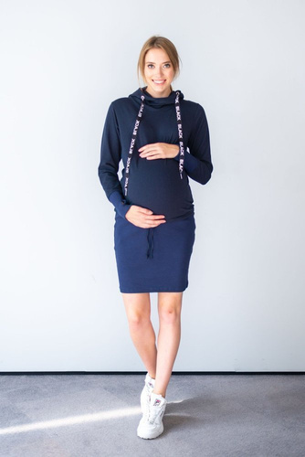 128 Dresowa Sukienka  MIRACLE- granatowy