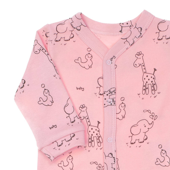 4800 04 Komplet wyprawkowy 4-częściowy nadruk "Animals" Nicol - różowy