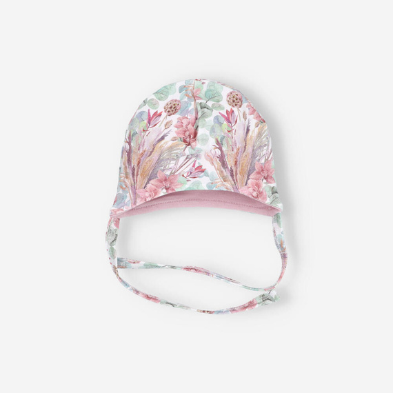 Magic Flowers Czapka wiązana z bawełny organicznej Nini druk
