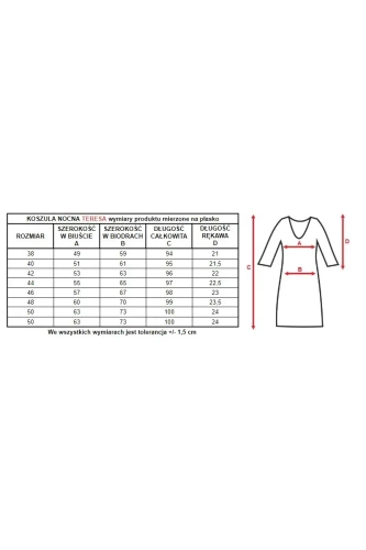 6352 Teresa koszula nocna rozpinana Mewa różowy