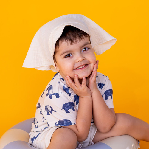 Elephant Chustka z daszkiem muślinowa Eevi - ecru