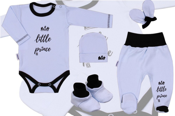 Wyprawka niemowlęca "Little Prince" Terjan - szary melanż