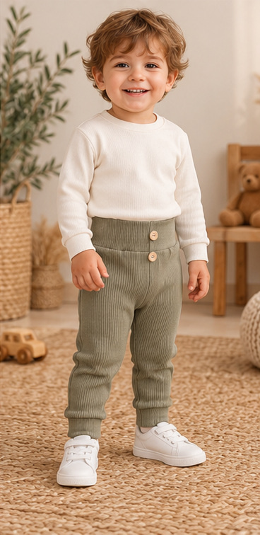 LJ816 Mamatti Legginsy dziewczęce dzwony - brązowy