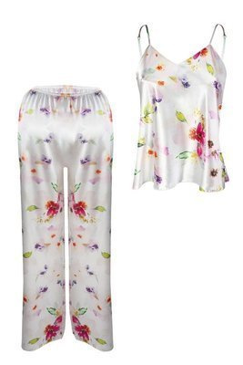 DK-KI Flowers Komplet Damski Piżama DKaren - DK-KI 10 biały